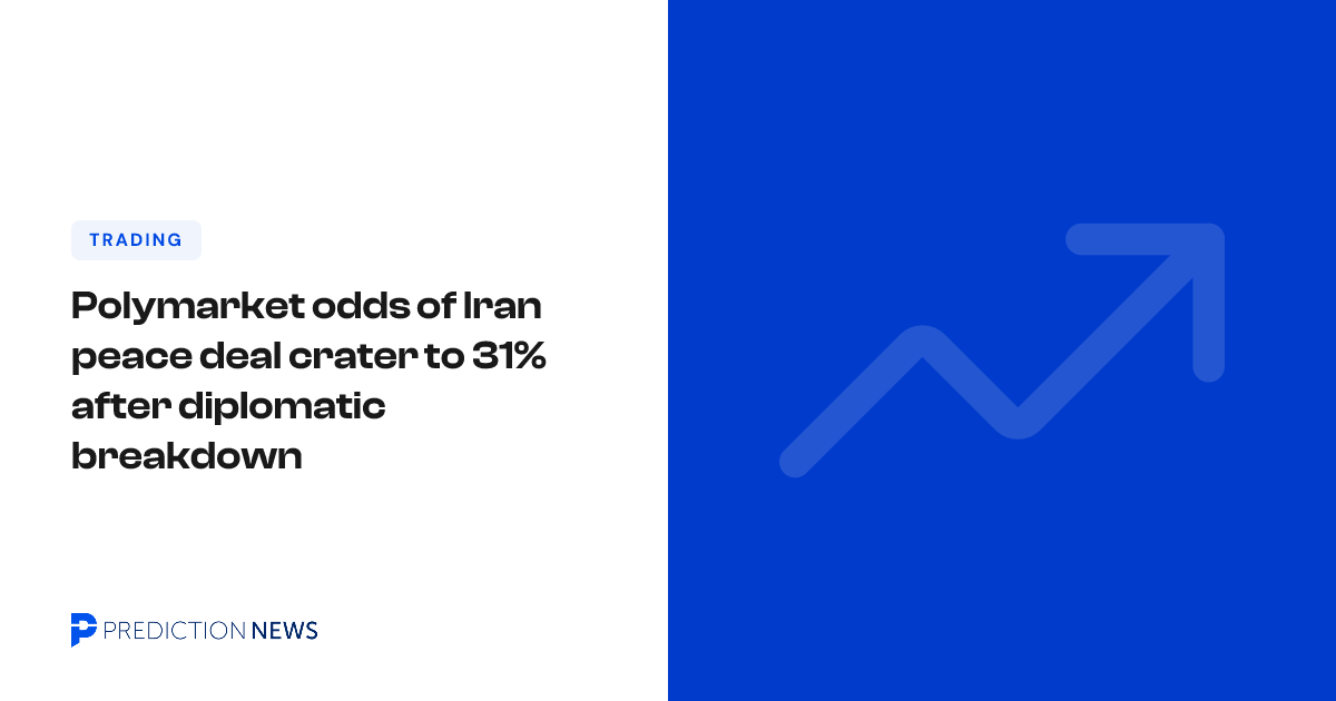 Polymarket odds of Iran peace deal crater to 31% after diplomatic ...