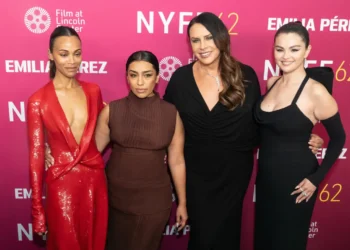'Emelia Perez' stars line up on red carpet