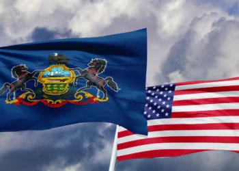 Picture of Pennsylvania and American flags