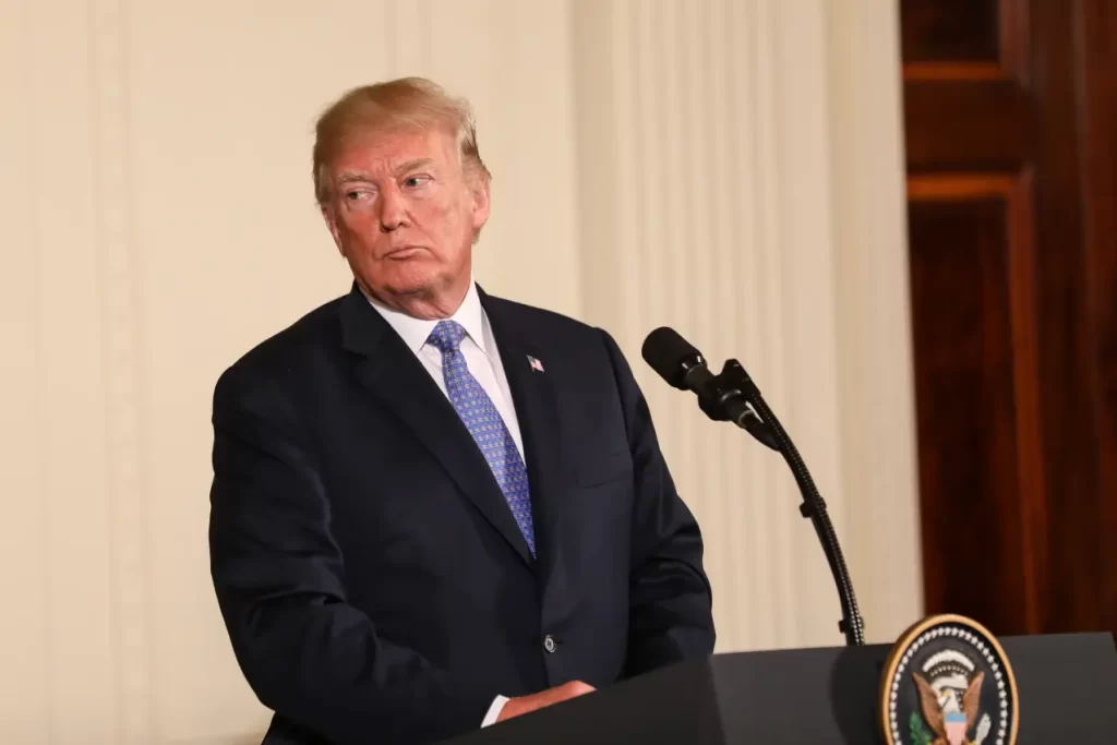 Trump on the podium