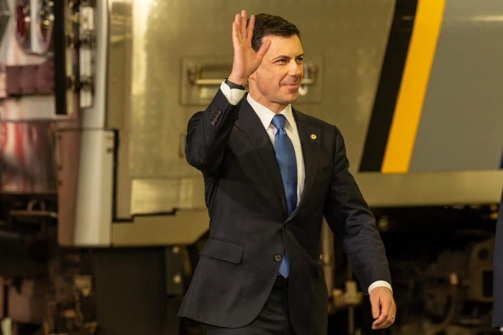 Pete Buttigieg waving